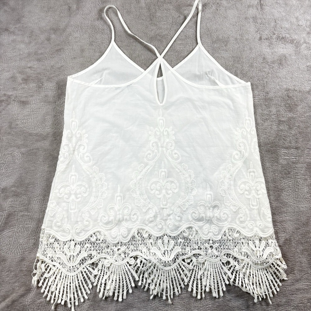 Anthropologie Acemi Women's White Lace Dainty Cottage Coquette Tank Top Size Med - Picture 2 of 7